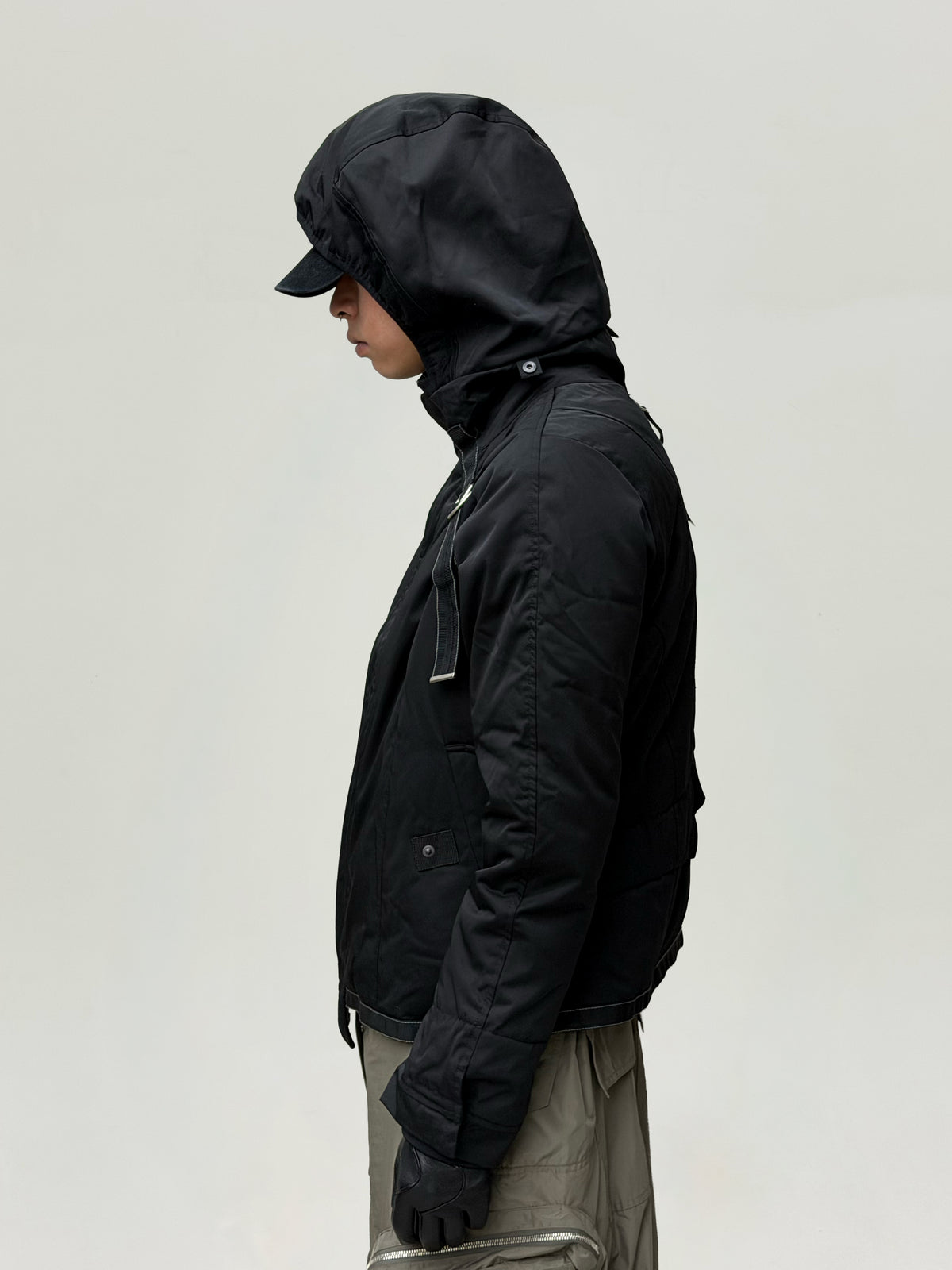 Bondage Flight Puffer Jacket (Black)