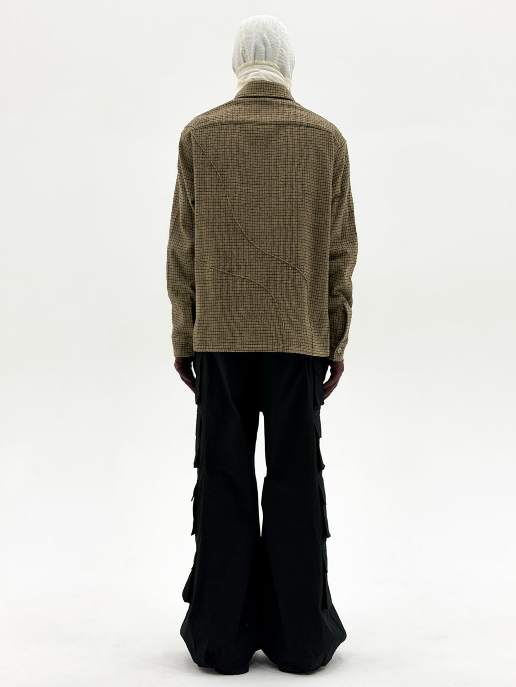 Wool Diffraction Over Shirt (Beige Check)