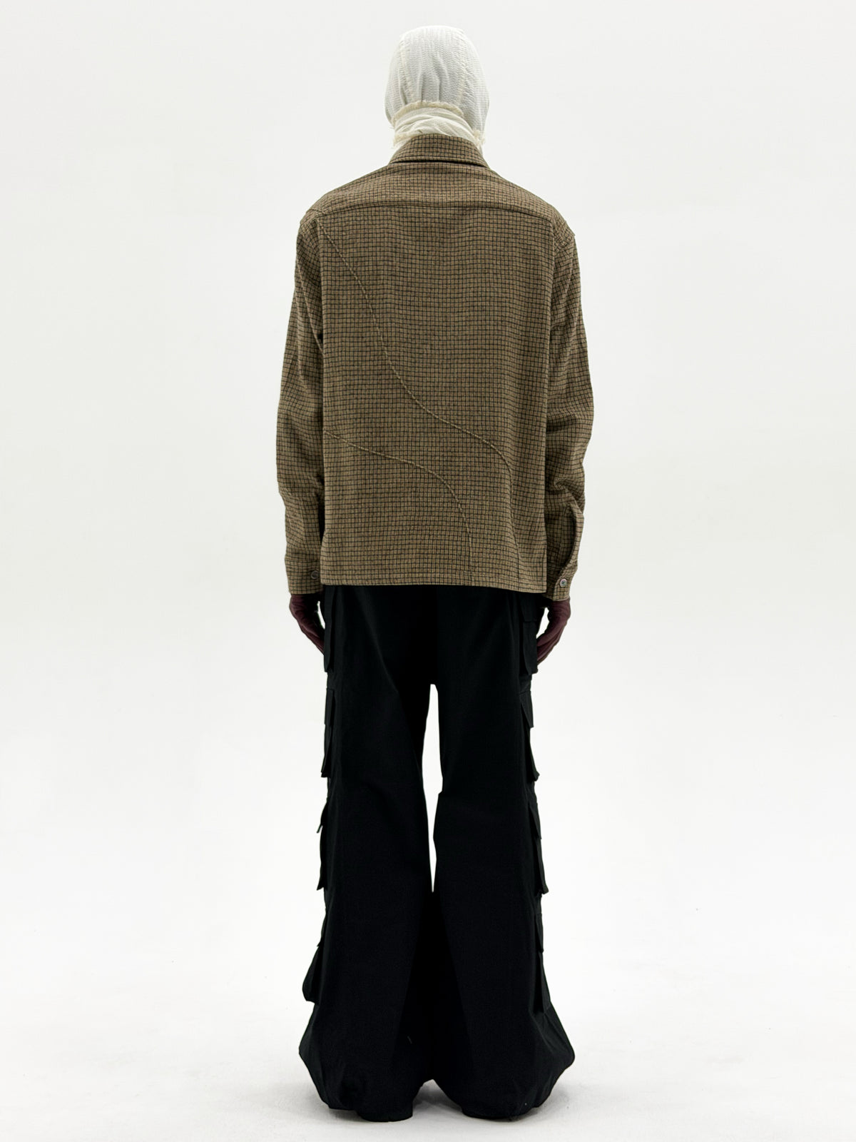 Wool Diffraction Over Shirt (Beige Check)