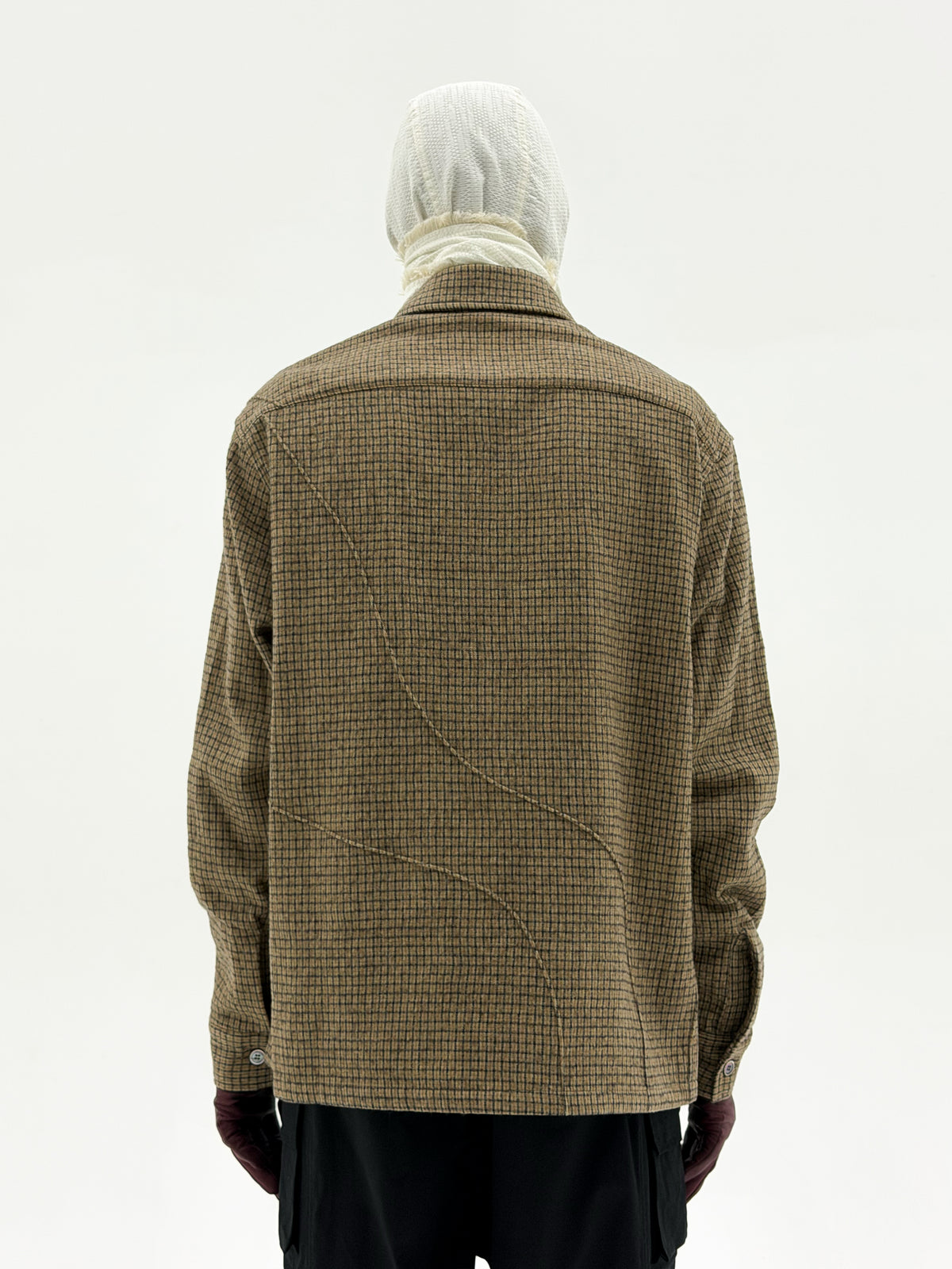 Wool Diffraction Over Shirt (Beige Check)