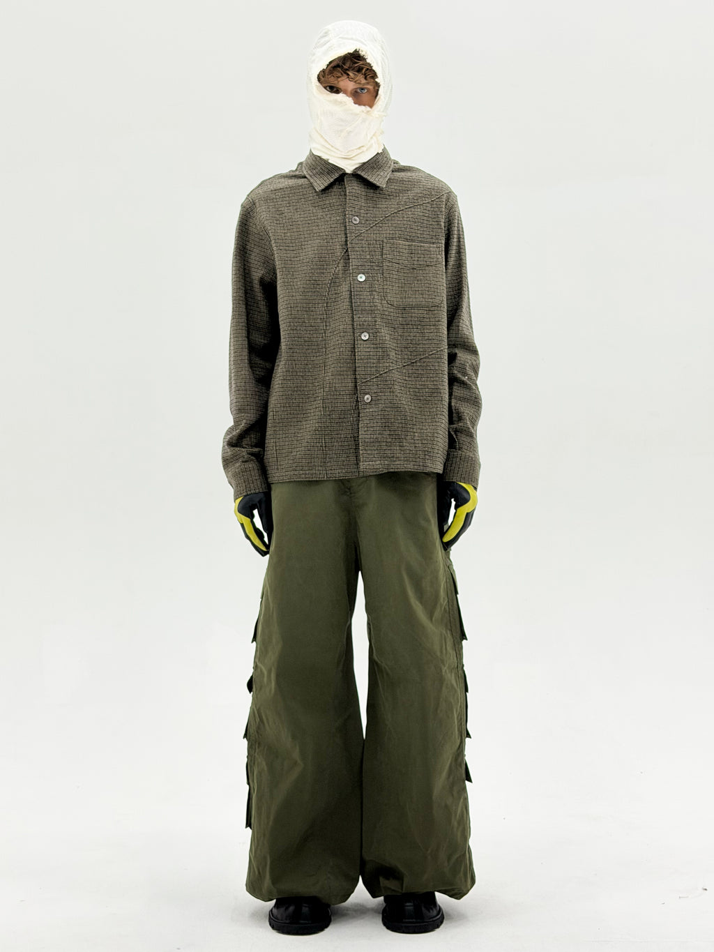 Wool Diffraction Over Shirt (Brown Check)