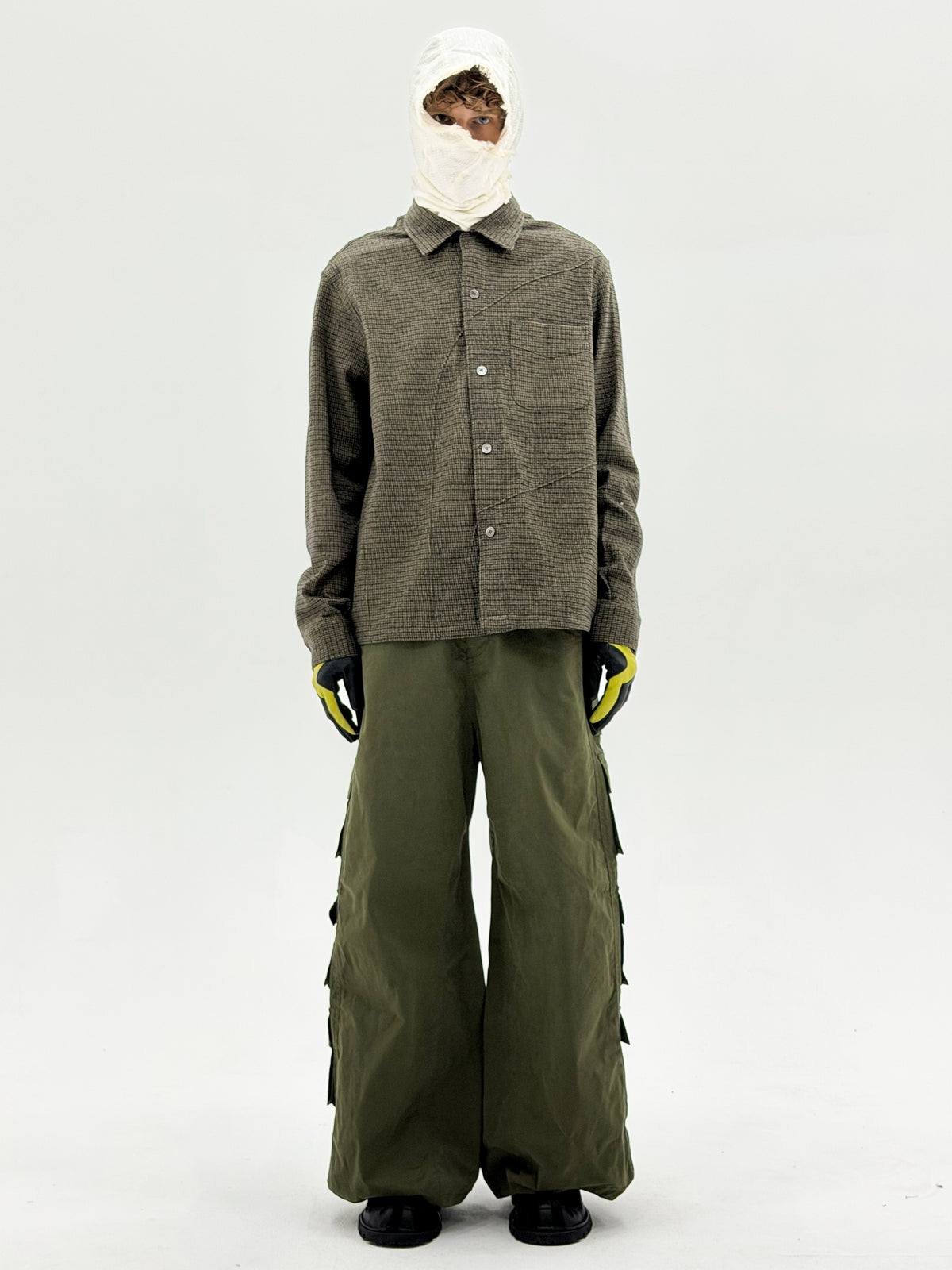 Wool Diffraction Over Shirt (Brown Check)