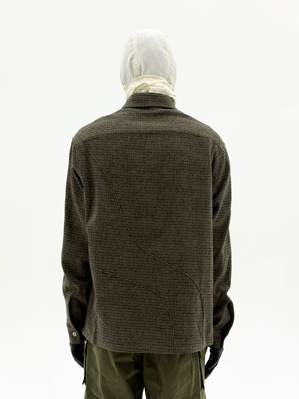 Wool Diffraction Over Shirt (Brown Check)
