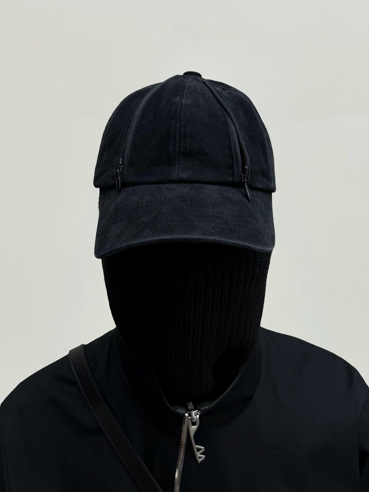 Double Zip Washed Cap (Black)