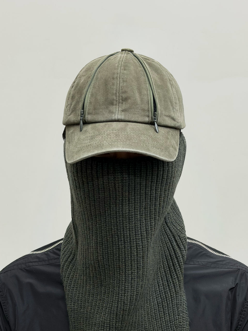 Double Zip Washed Cap (Army Green)