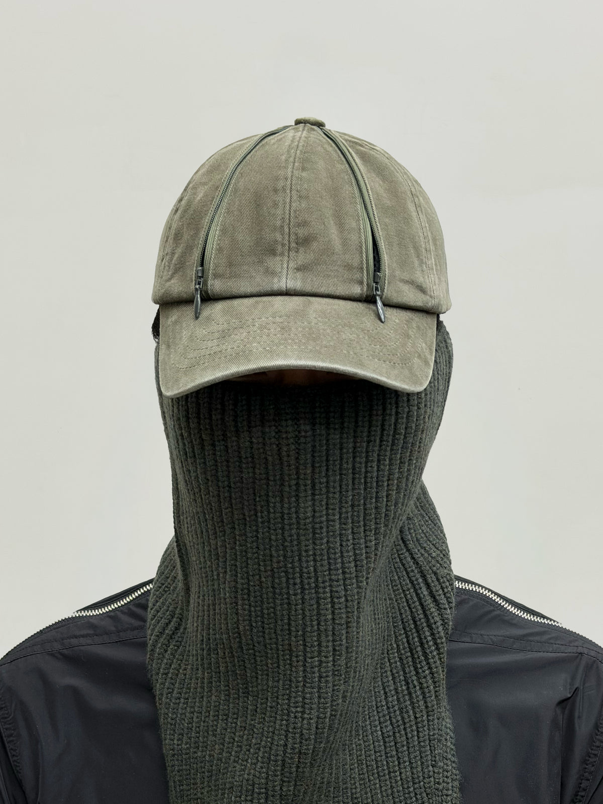 Double Zip Washed Cap (Army Green)