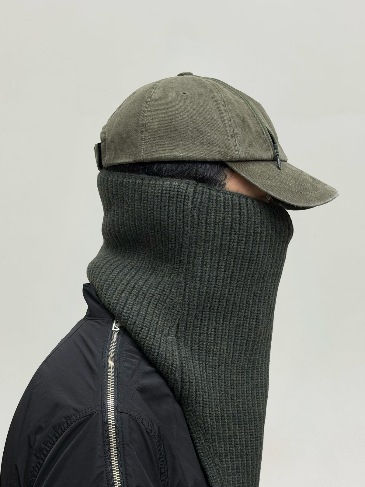 Double Zip Washed Cap (Army Green)