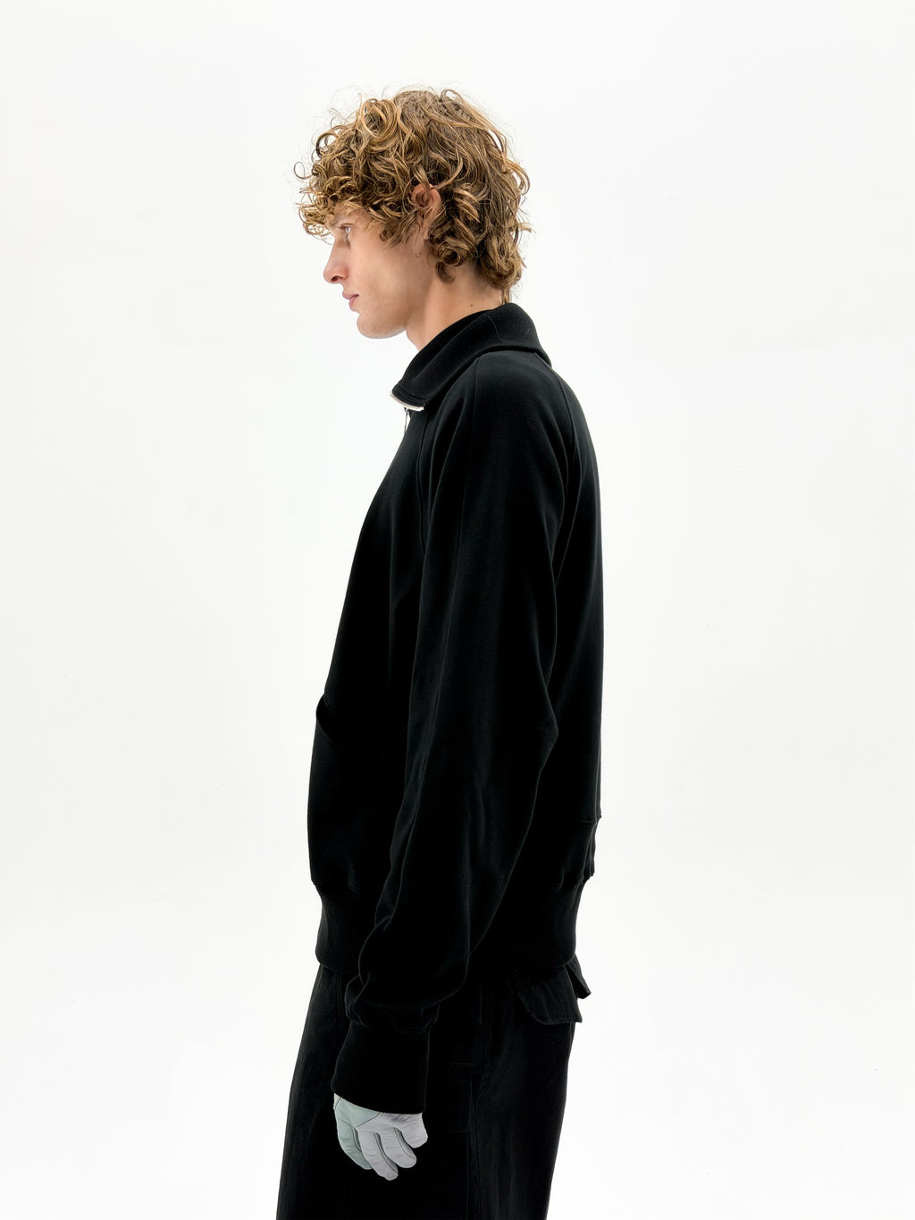 High Neck Quarter Zip Sweater (Black)