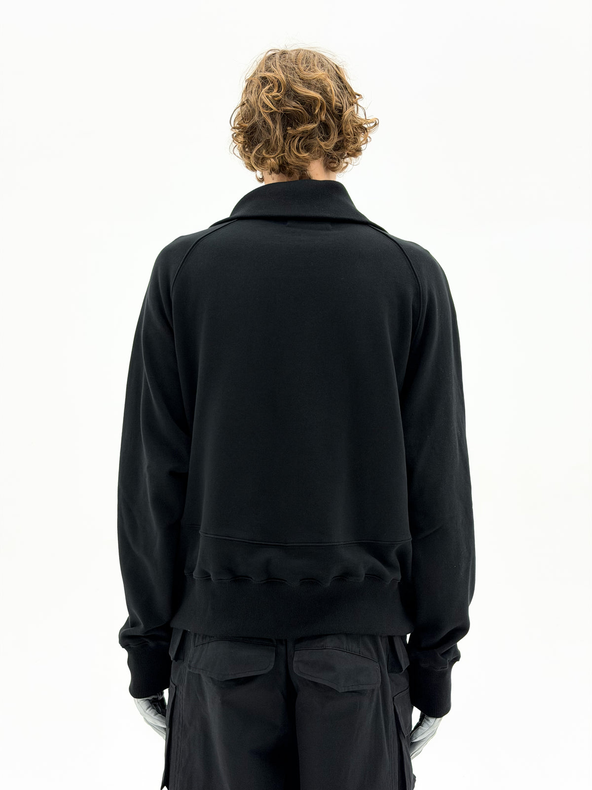 High Neck Quarter Zip Sweater (Black)