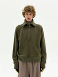 High Neck Quarter Zip Sweater (Army)