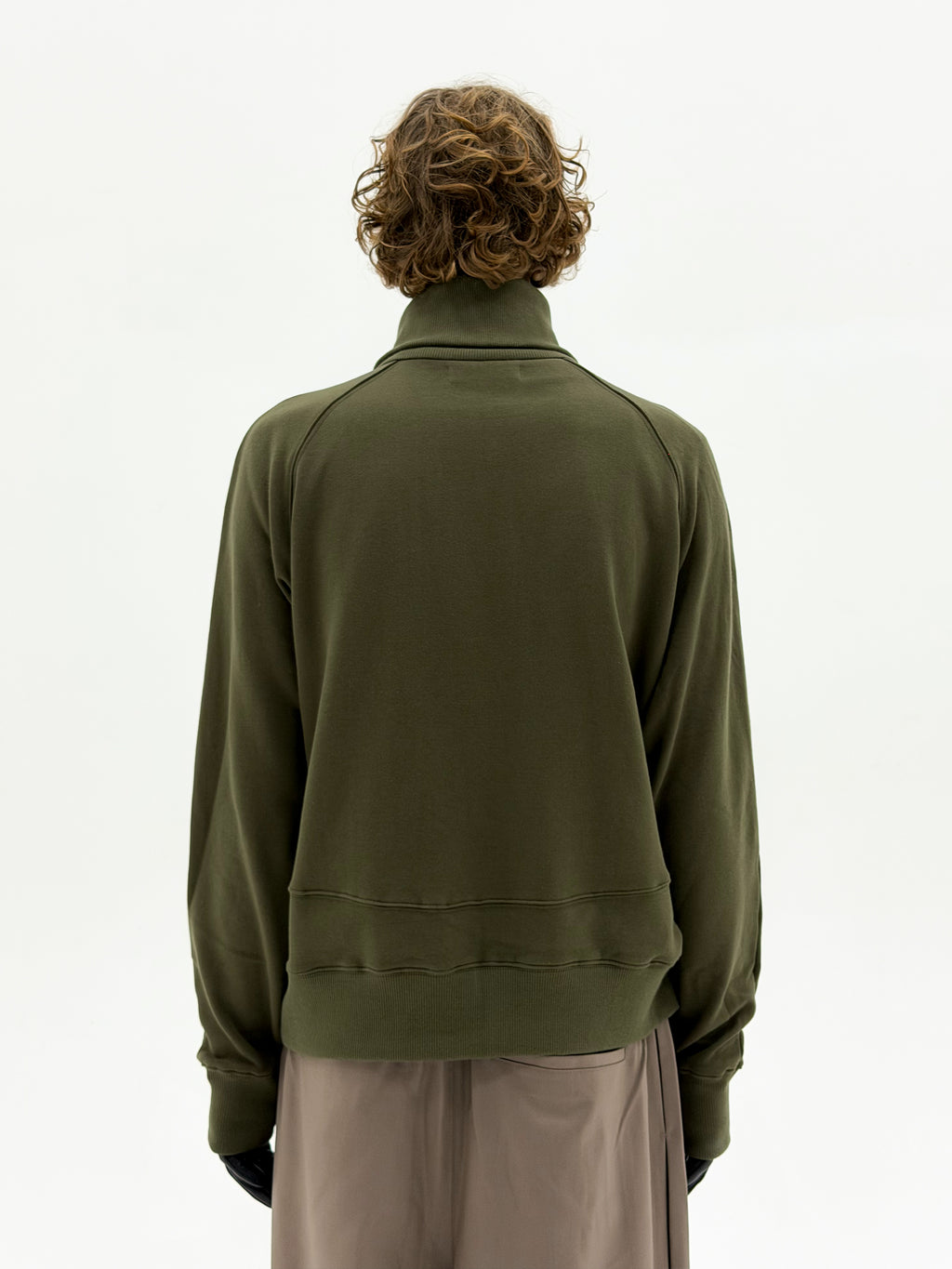 High Neck Quarter Zip Sweater (Army)