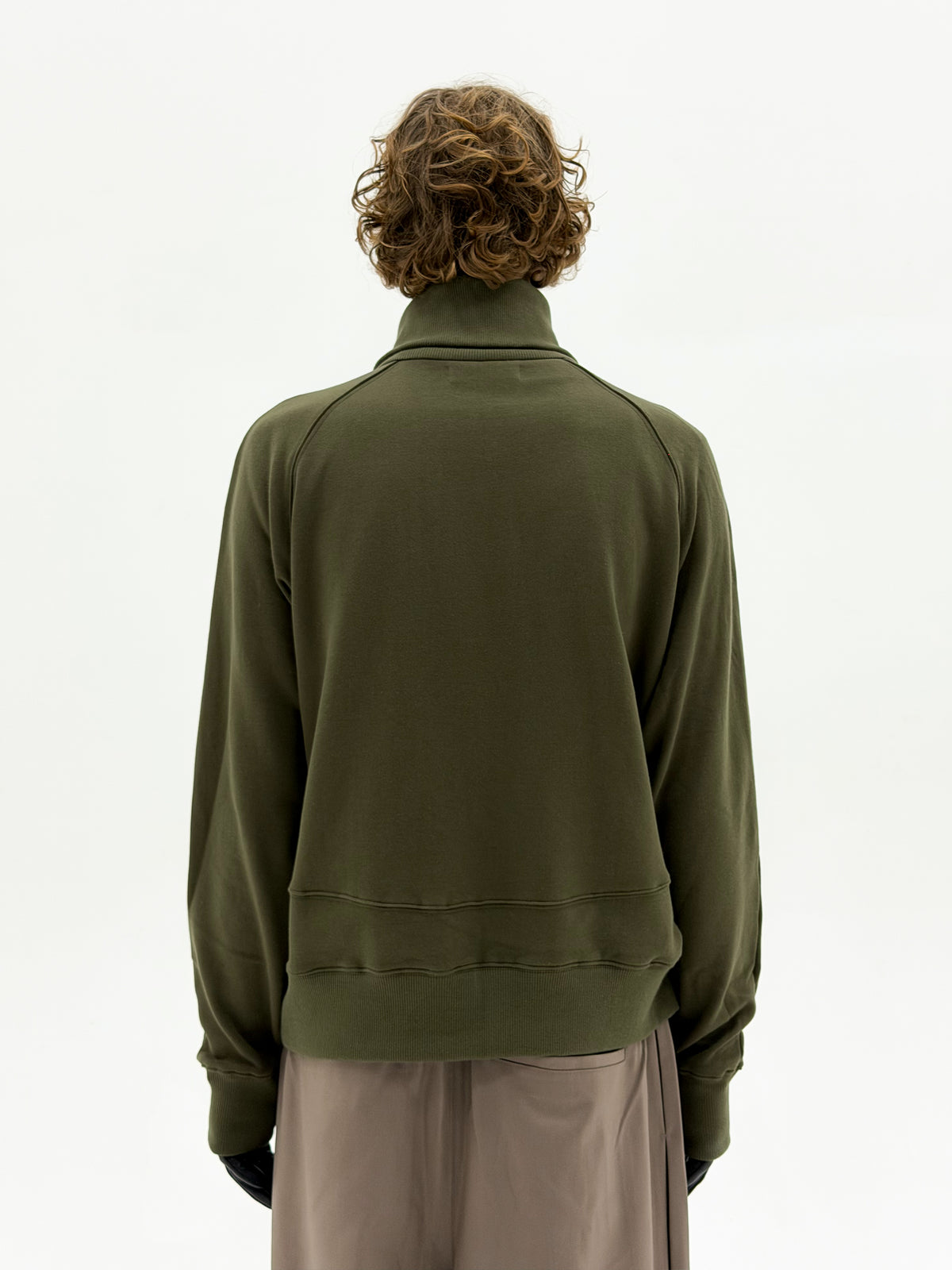 High Neck Quarter Zip Sweater (Army)