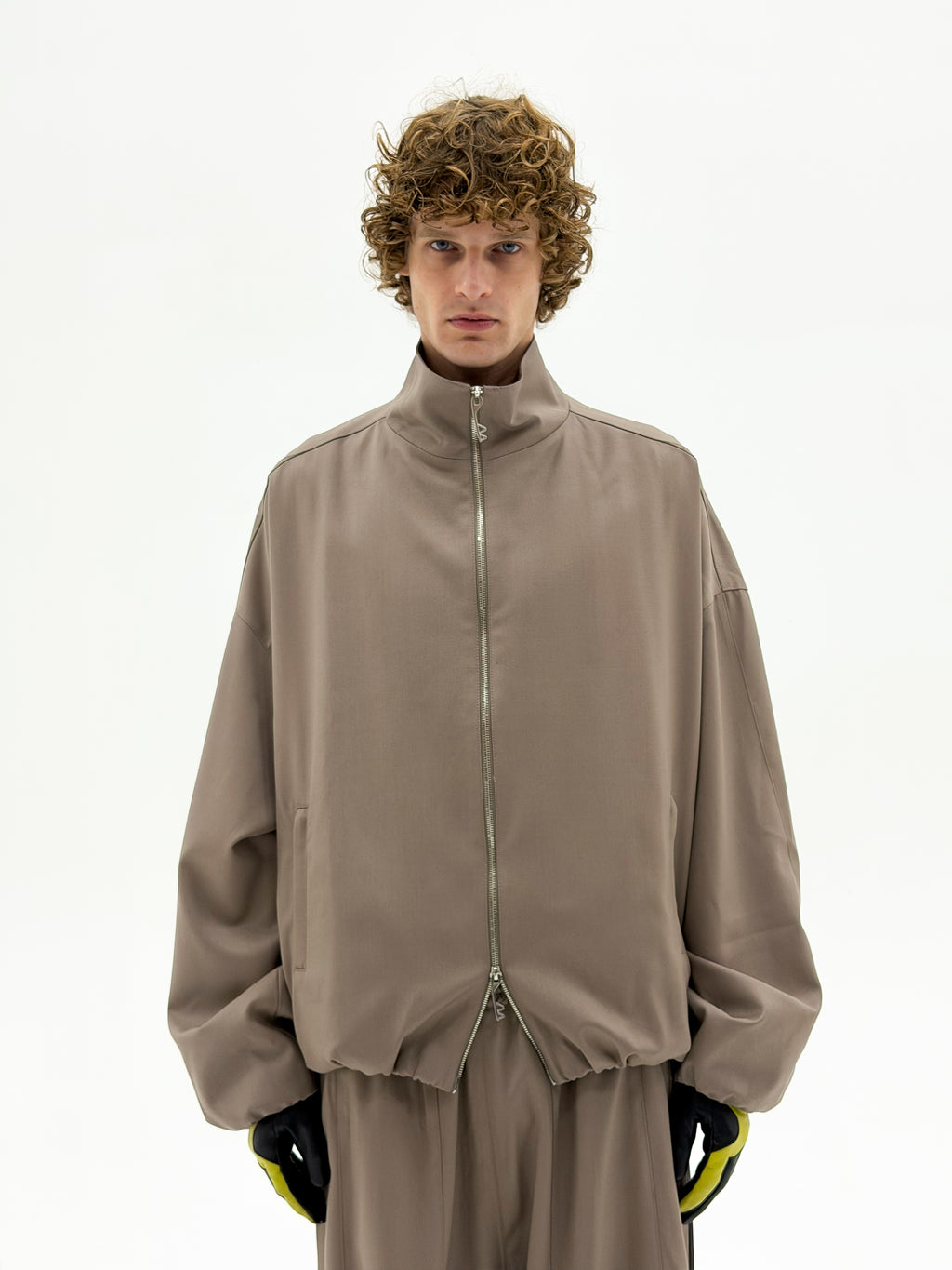 Wool OS Track Jacket (Beige)