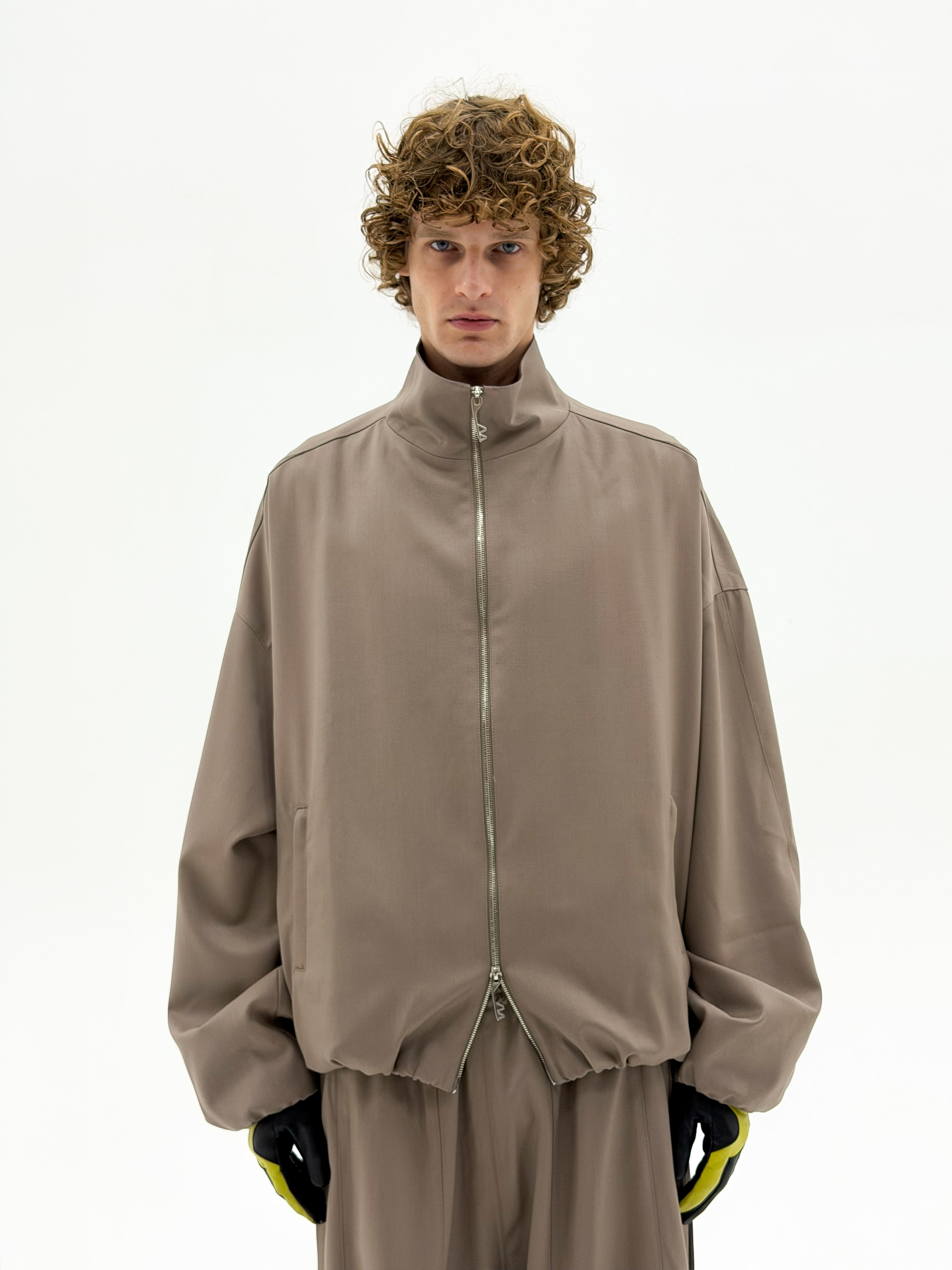 Wool OS Track Jacket (Beige)
