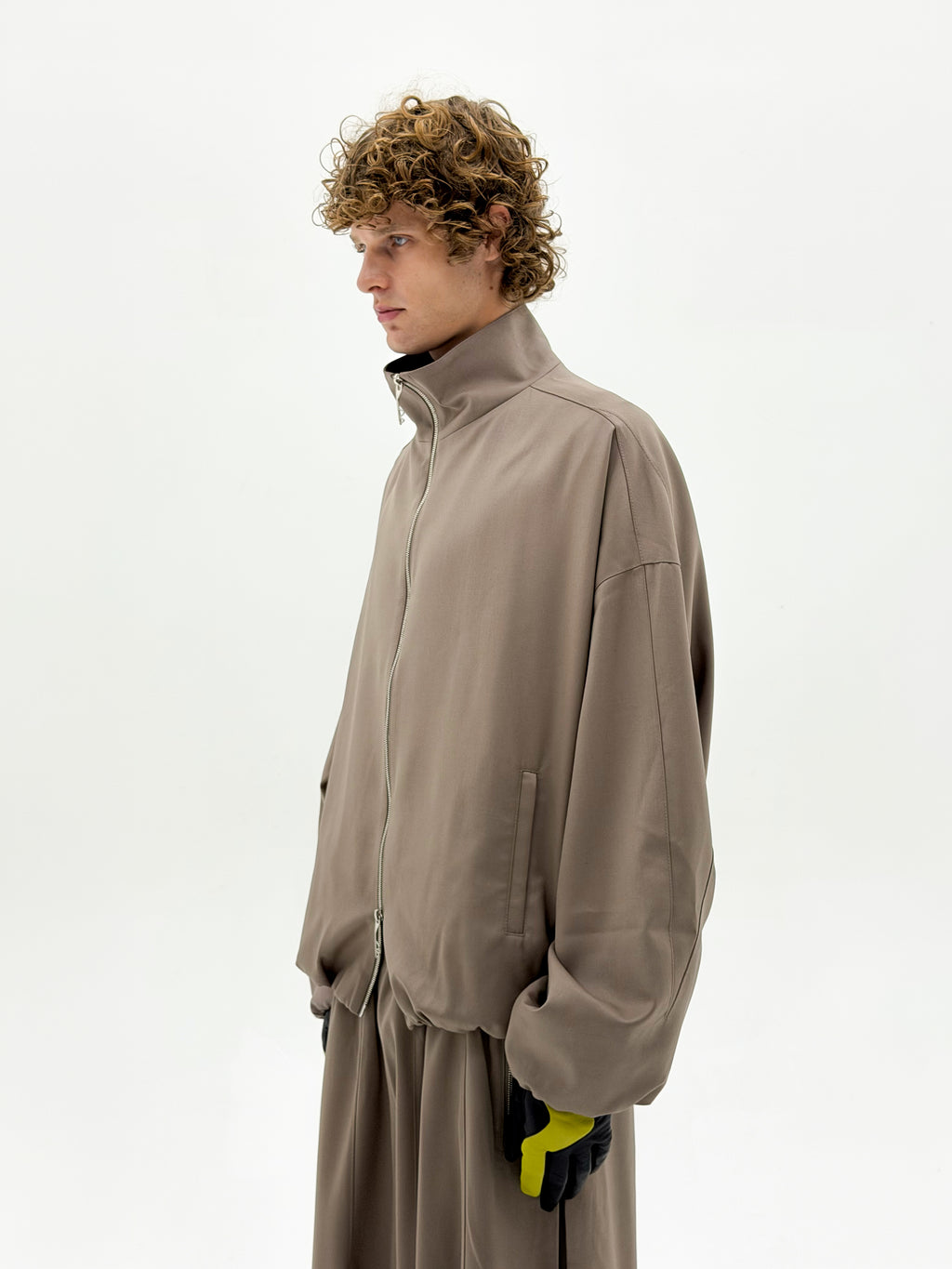 Wool OS Track Jacket (Beige)