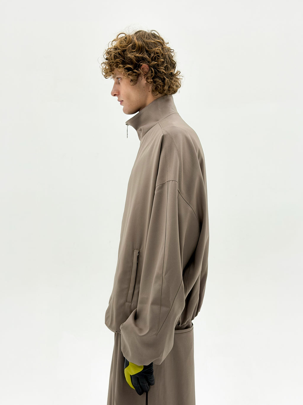 Wool OS Track Jacket (Beige)