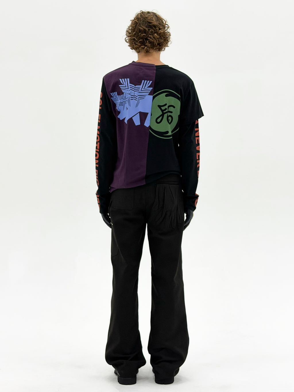 Defense Printed Deconstructed Longsleeve (Black/Violet)