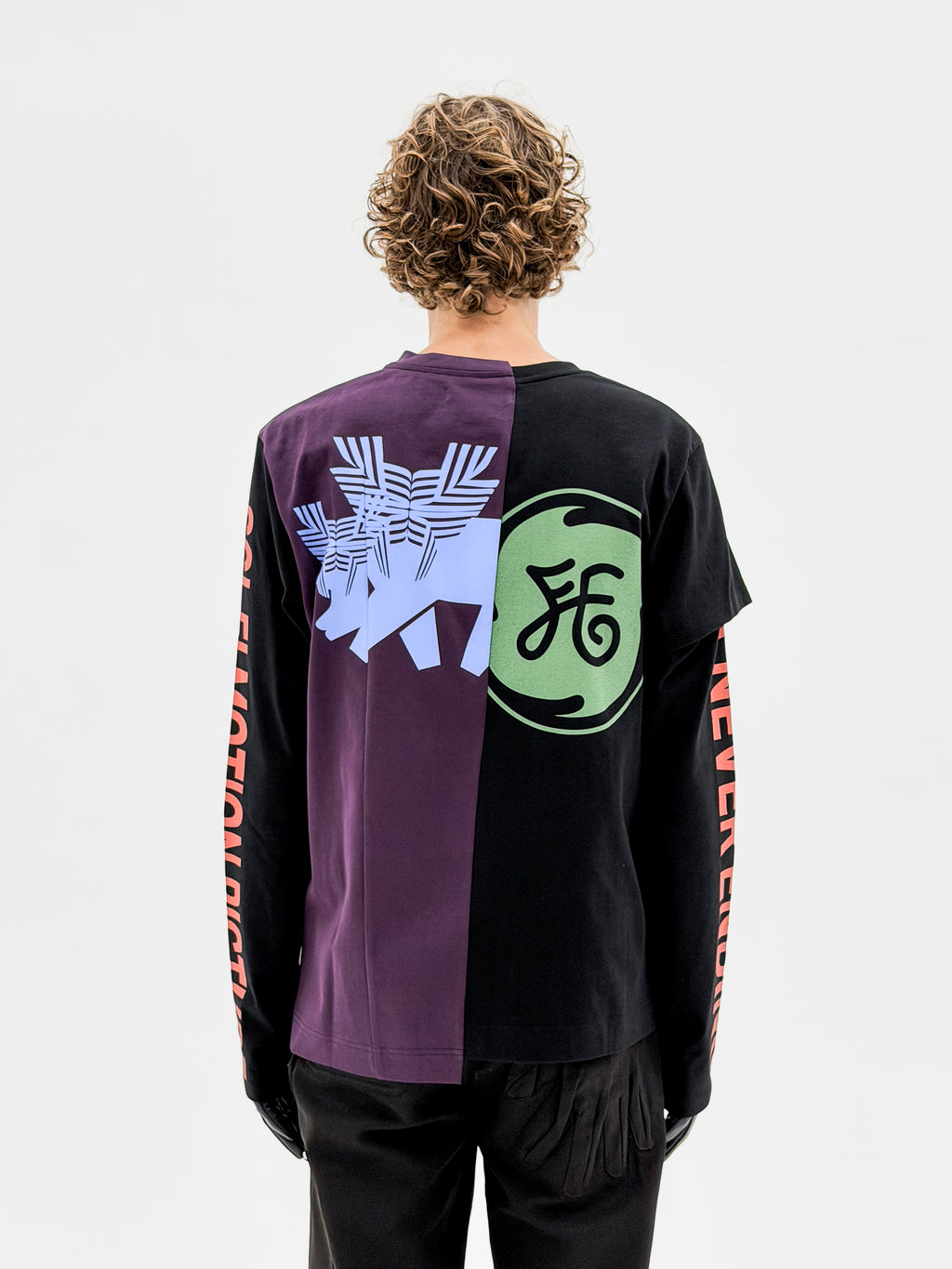 Defense Printed Deconstructed Longsleeve (Black/Violet)