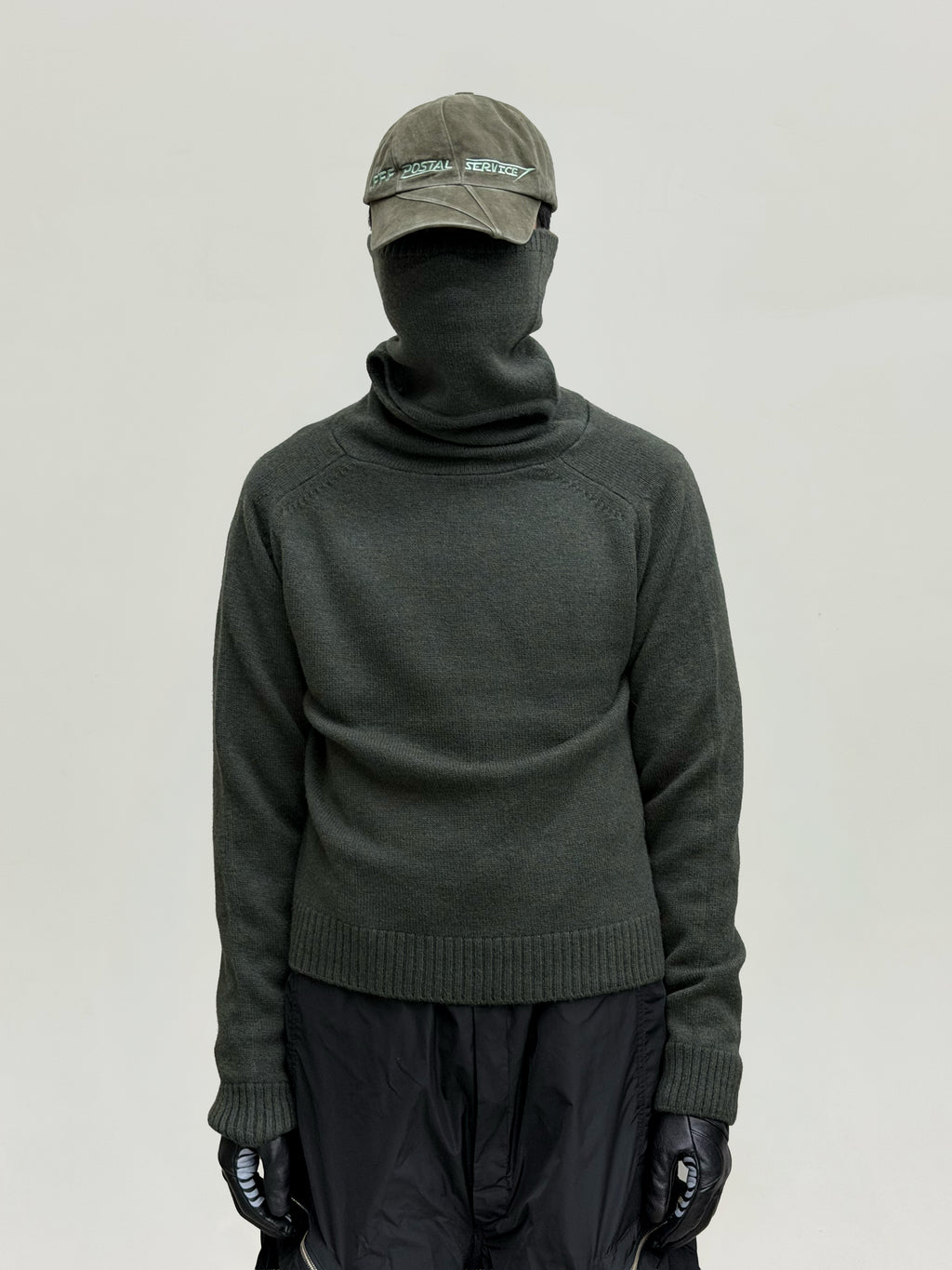 Stealth Balaclava Knit Jumper (Army Green)