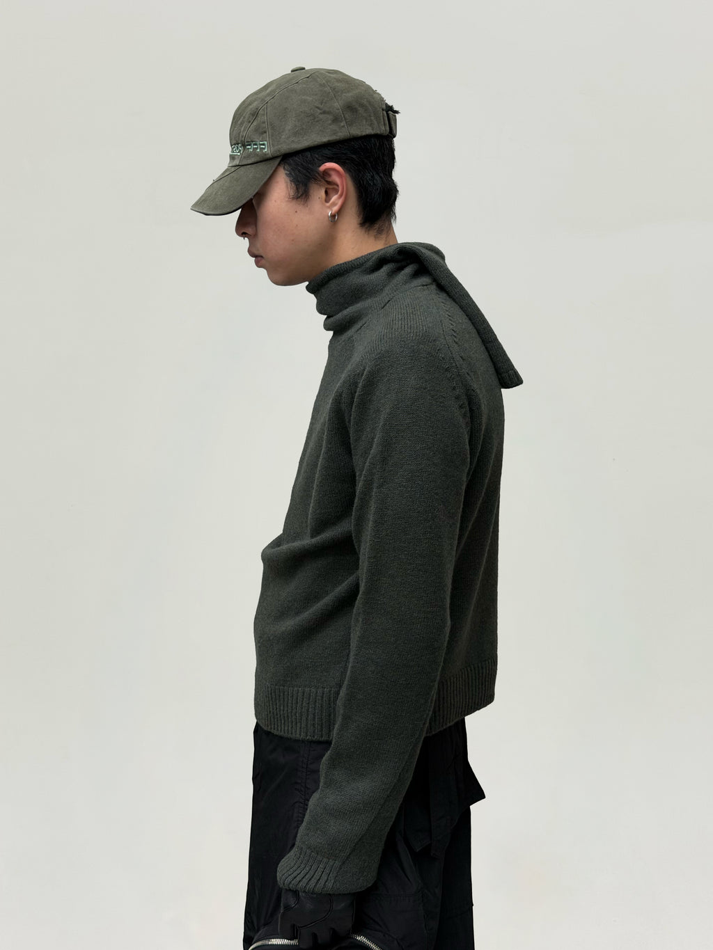 Stealth Balaclava Knit Jumper (Army Green)