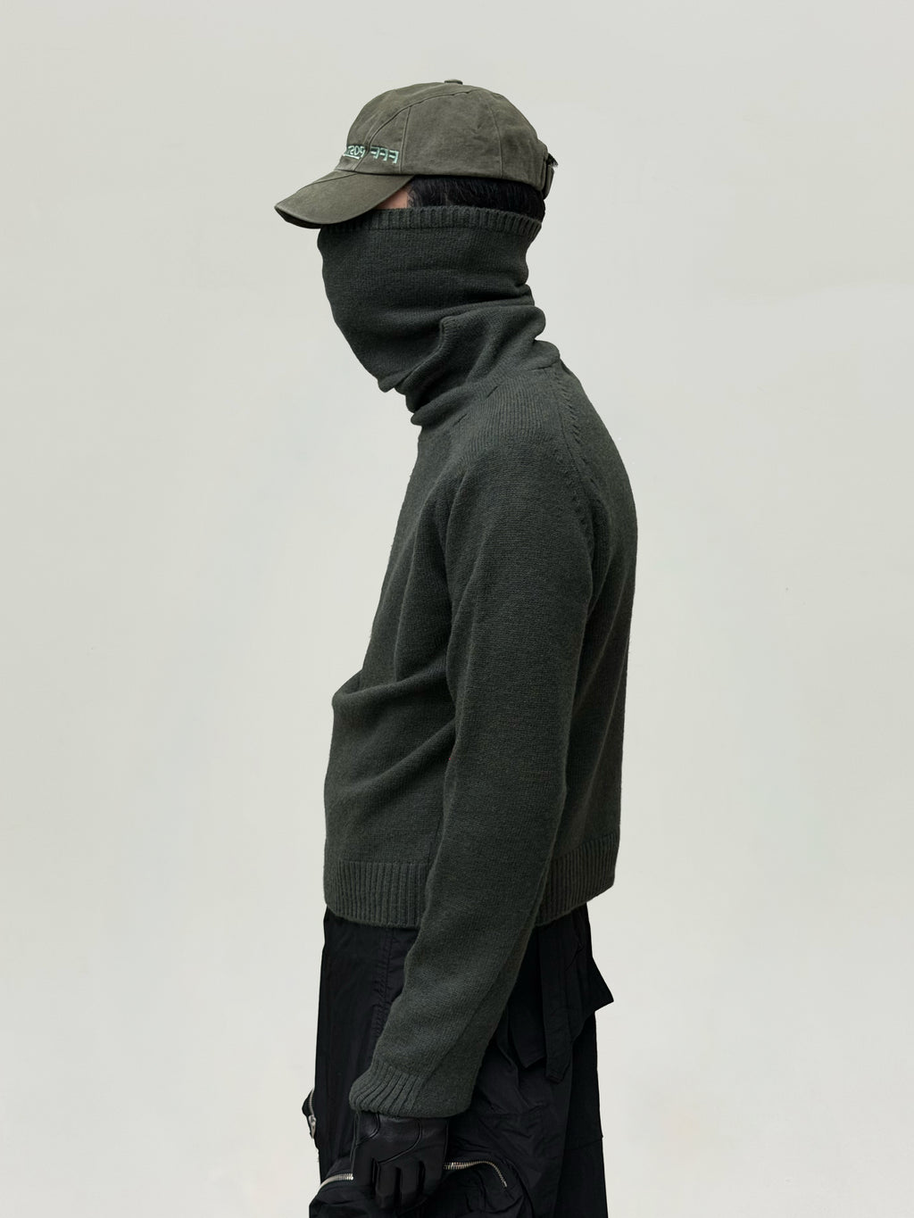 Stealth Balaclava Knit Jumper (Army Green)