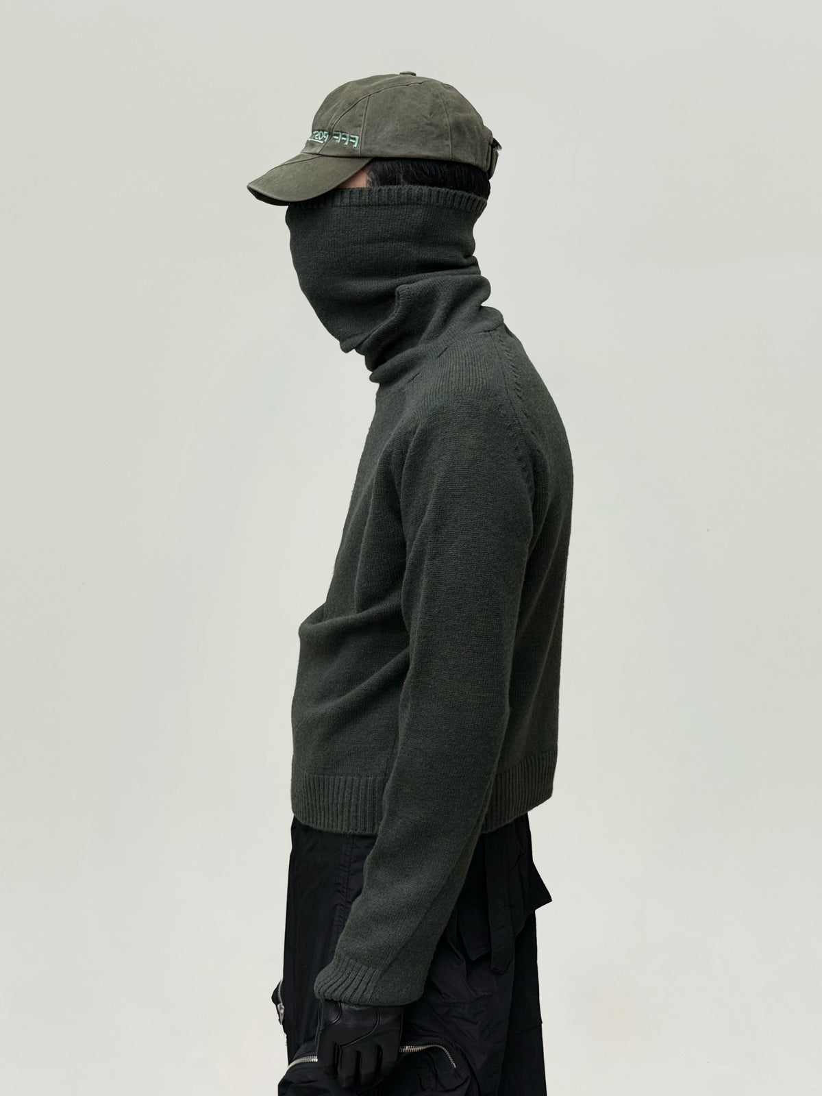 Stealth Balaclava Knit Jumper (Army Green)