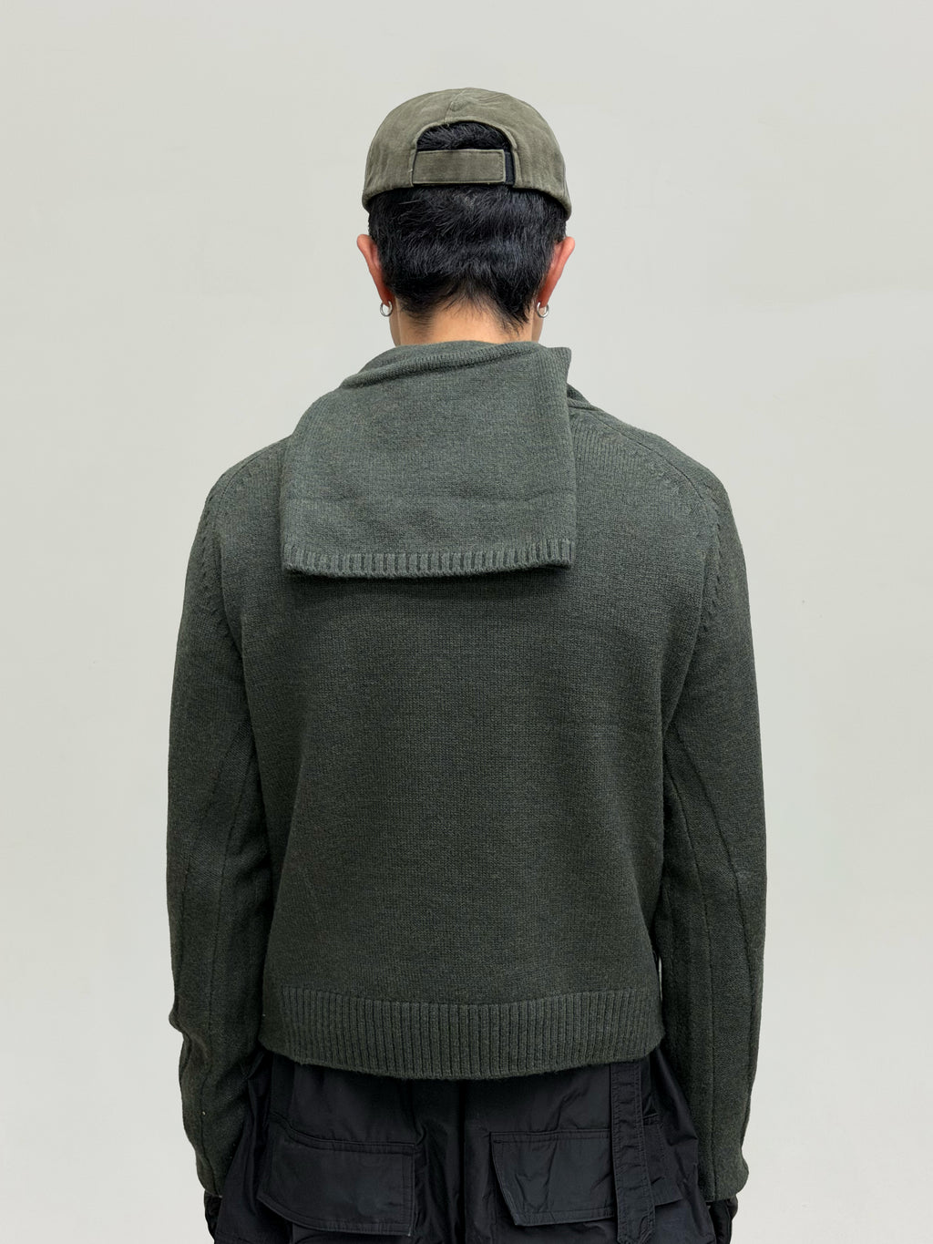 Stealth Balaclava Knit Jumper (Army Green)