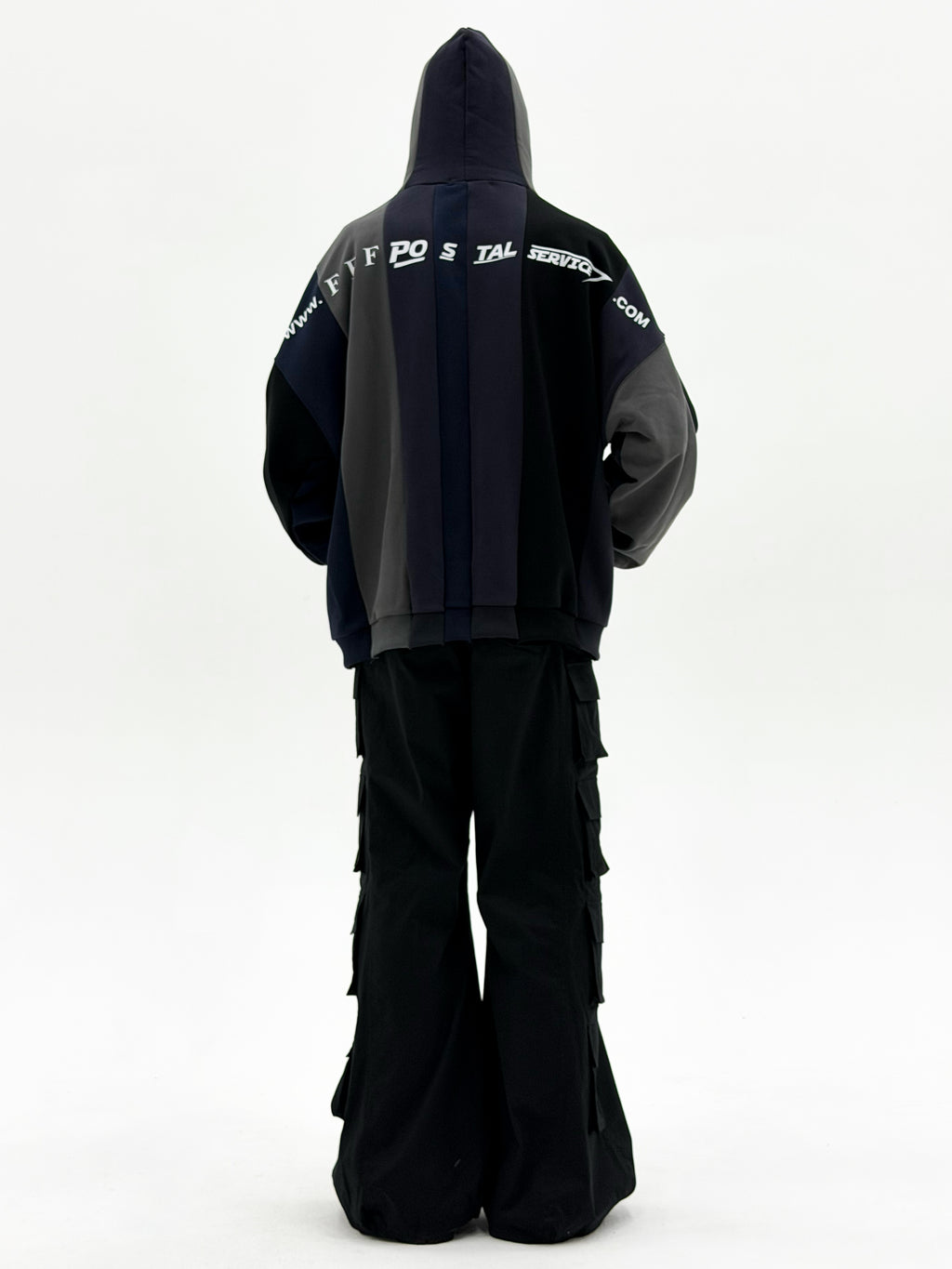 URL Paneled Hooded Sweatshirt (Black)