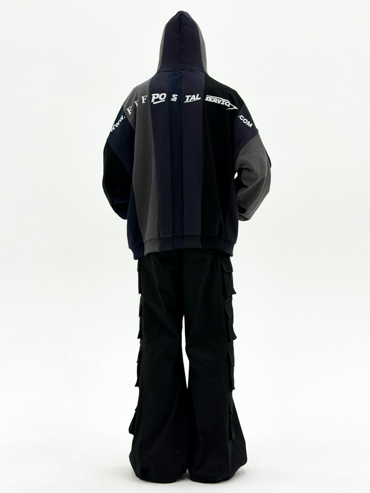 URL Paneled Hooded Sweatshirt (Black)