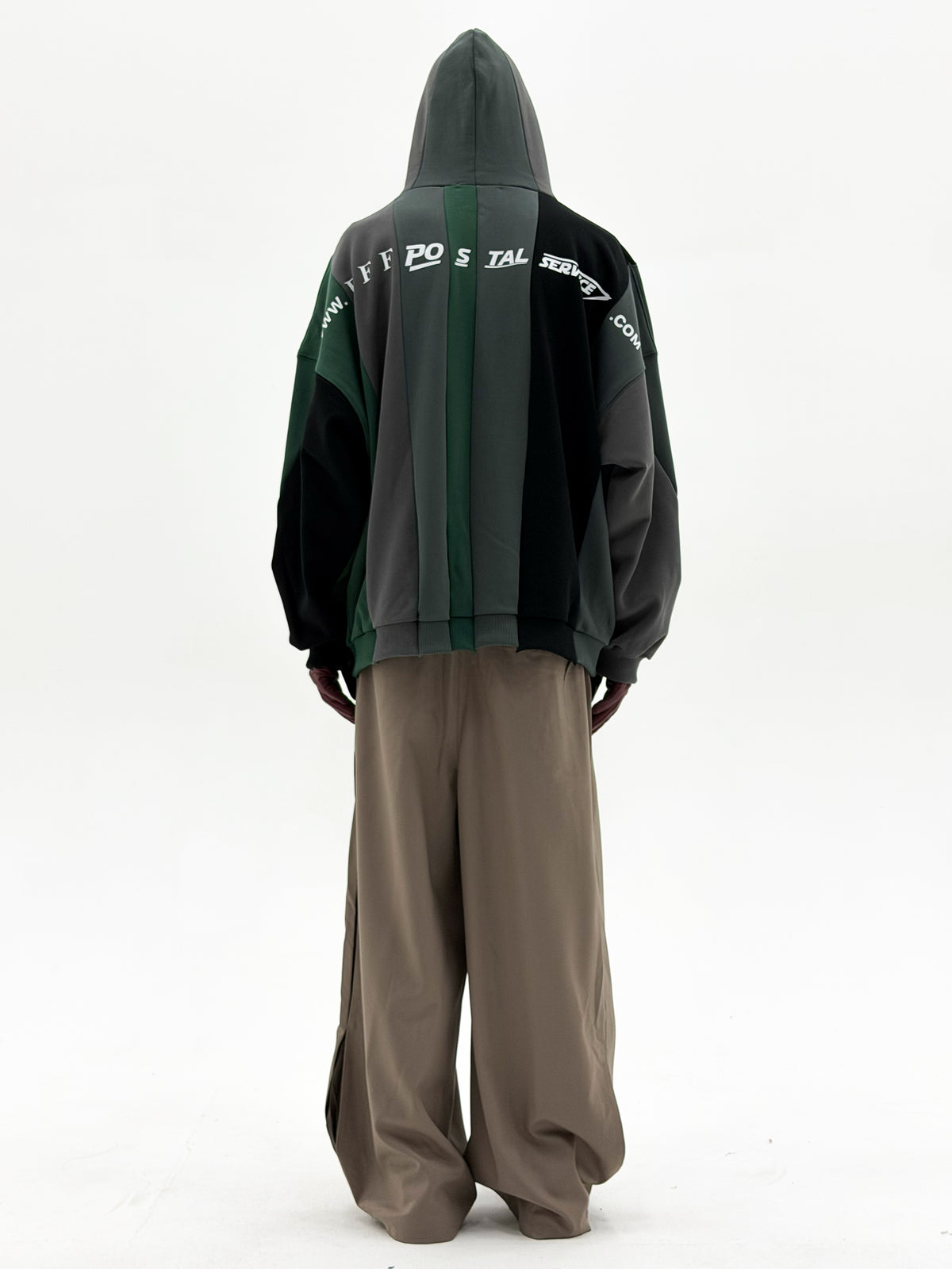 URL Paneled Hooded Sweatshirt (Green)