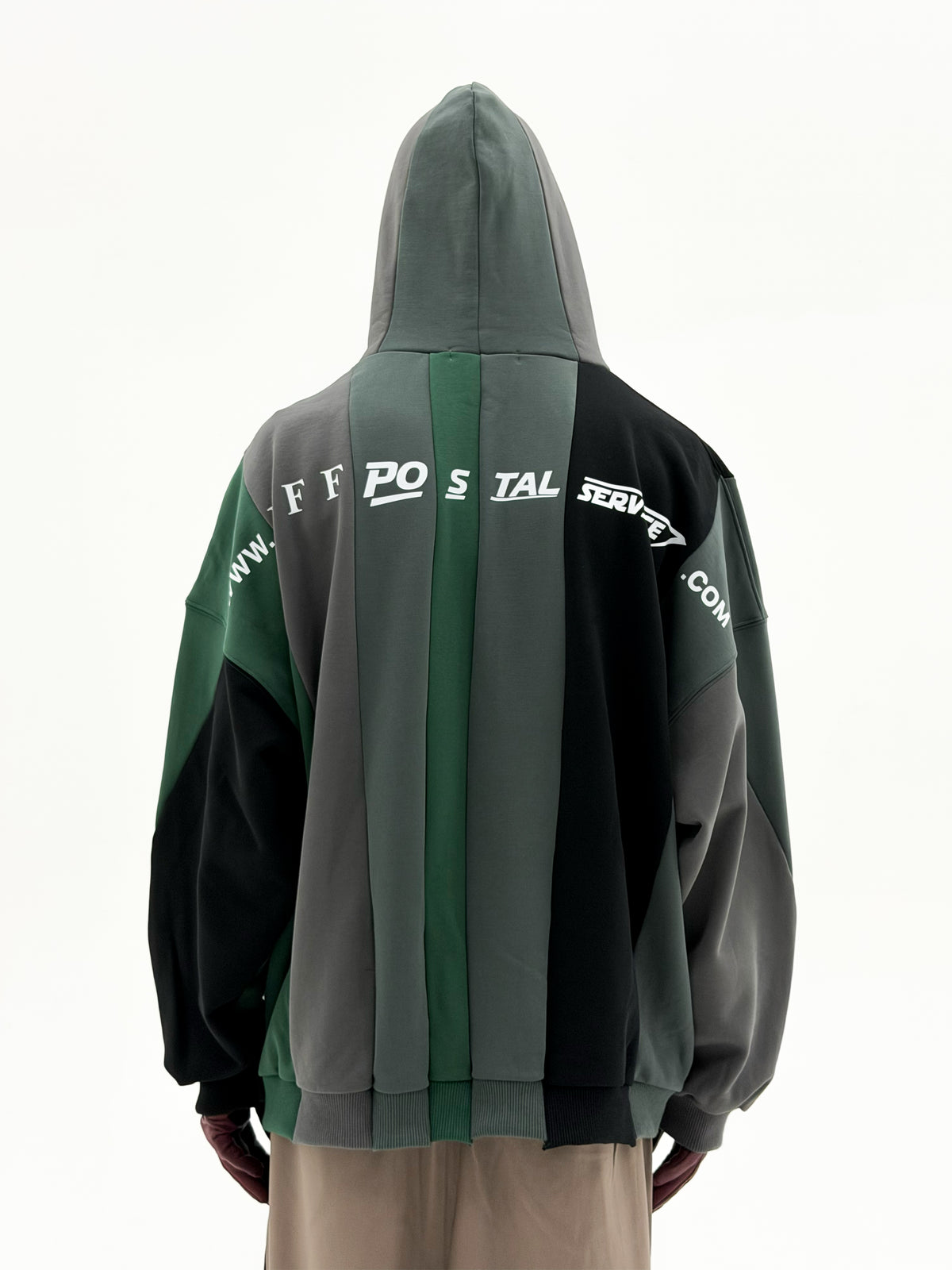 URL Paneled Hooded Sweatshirt (Green)