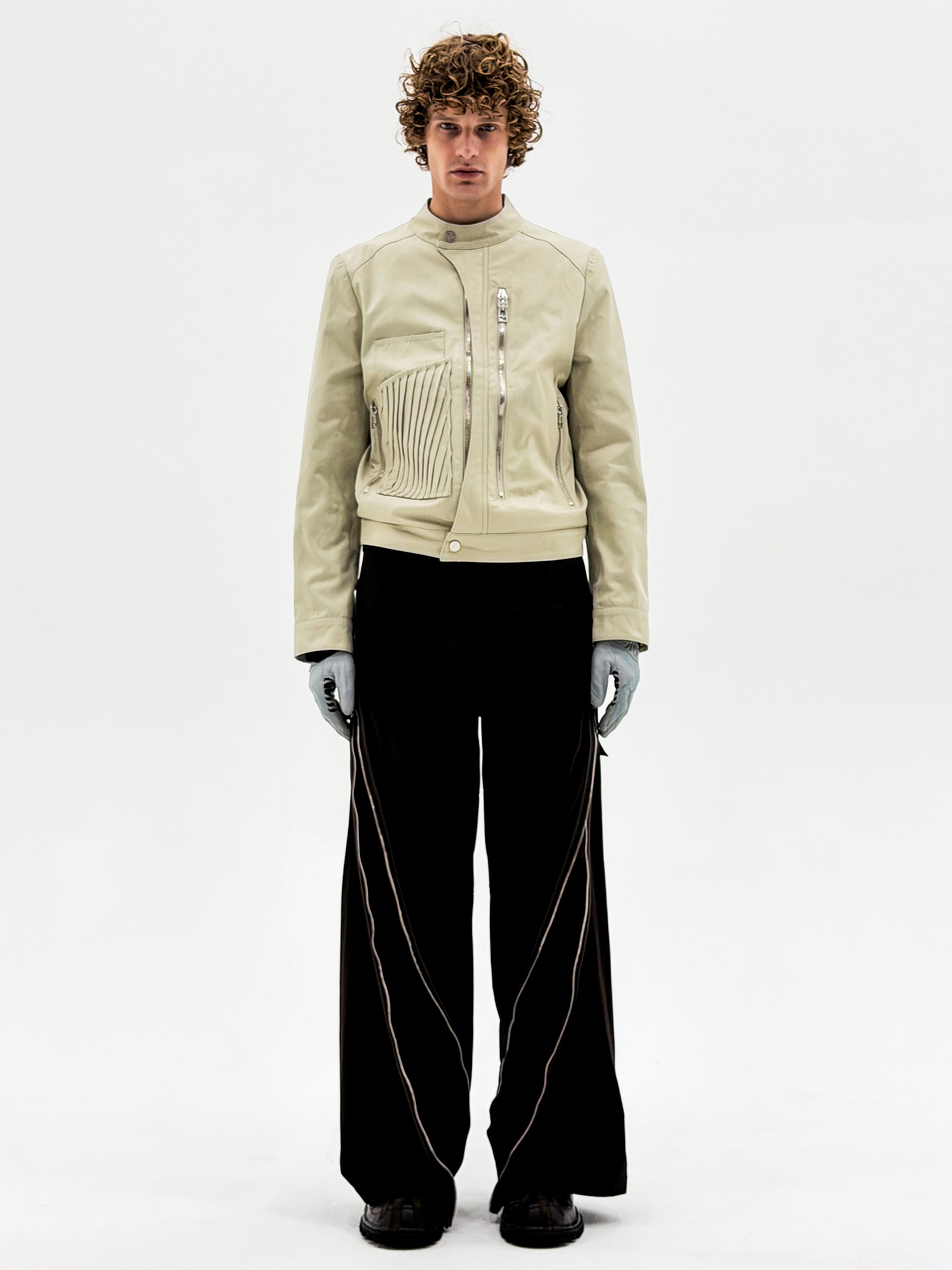 Wave Moto Jacket (Beige)