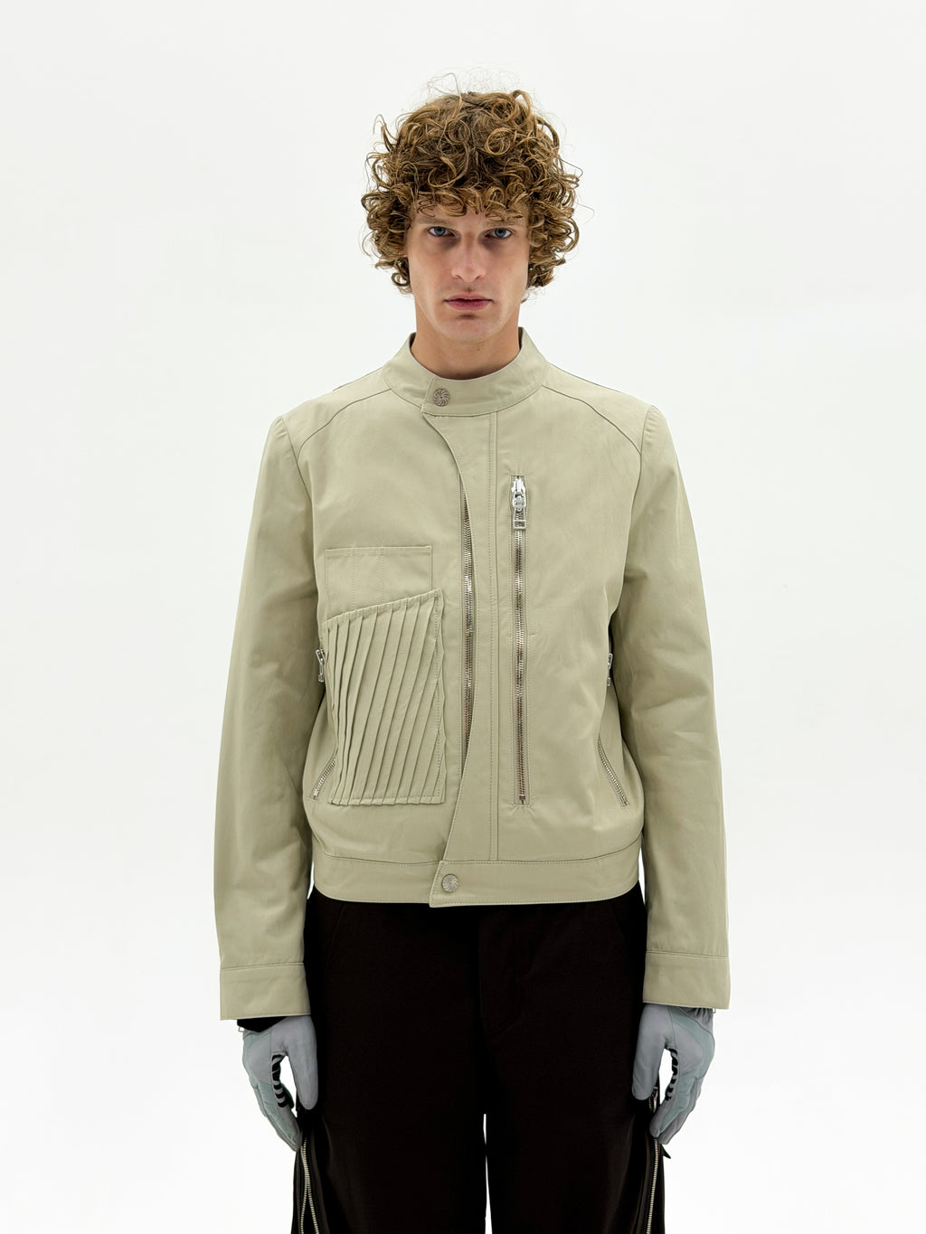 Wave Moto Jacket (Beige)