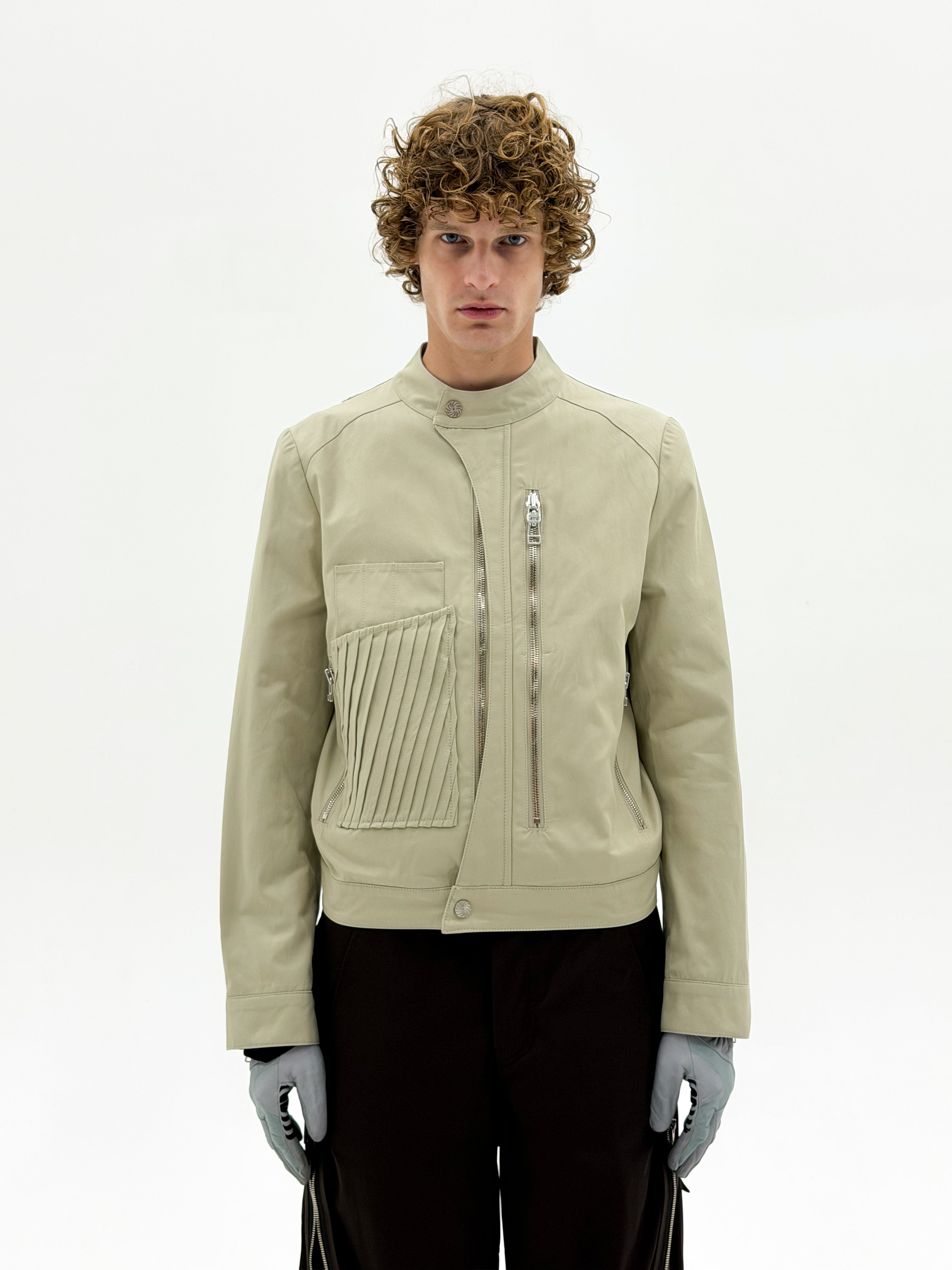 Wave Moto Jacket (Beige)