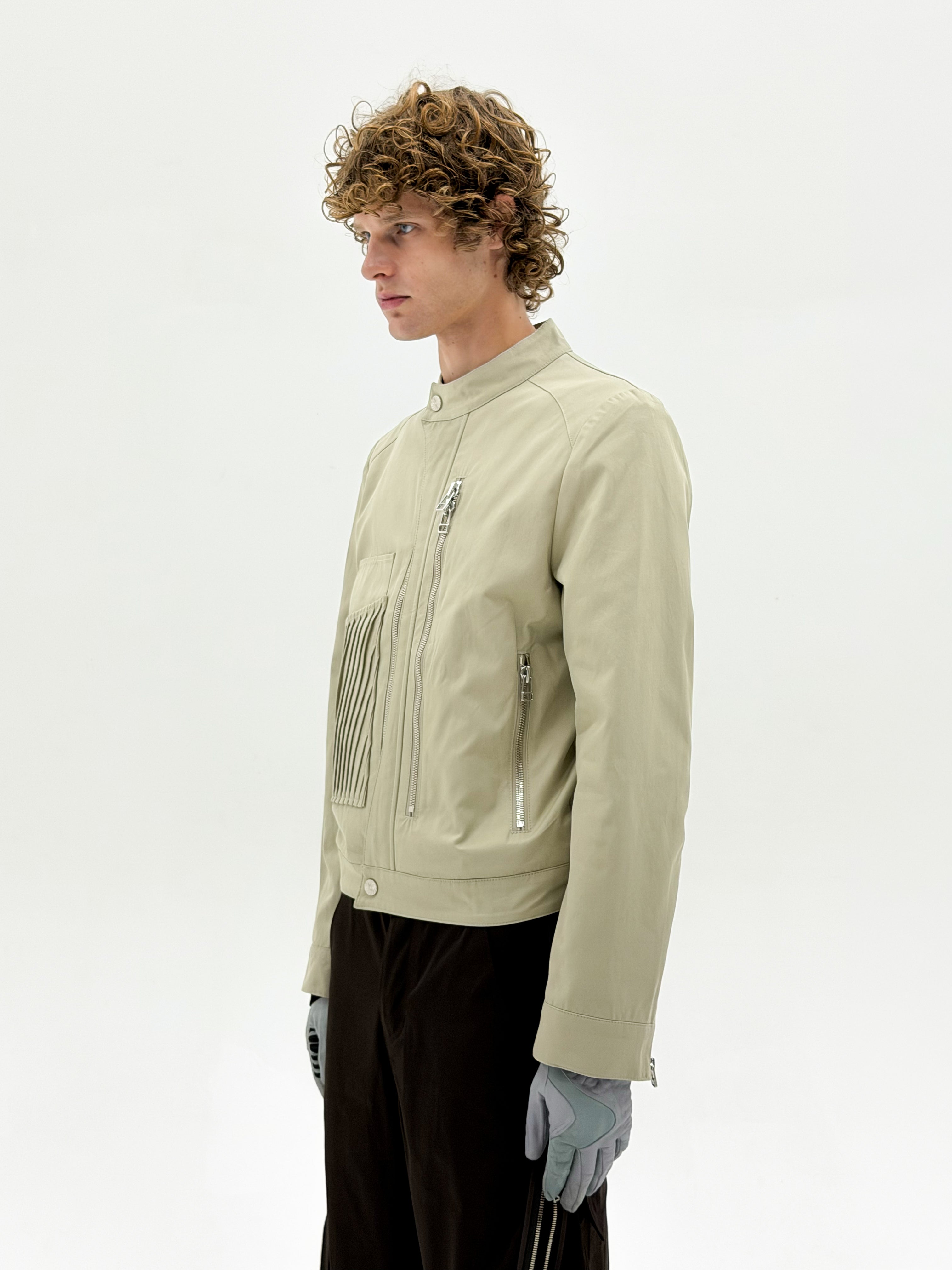 Wave Moto Jacket (Beige)